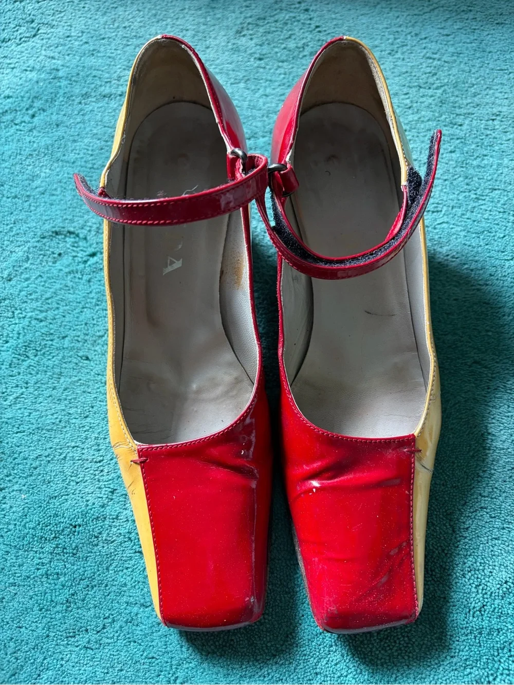 Red and Ivory Prada Vintage Shoes 36.5